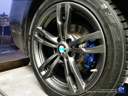 BMW 320d 휠수리 후 건메탈 휠도색 + 블루 캘리퍼 도색 / 용인 처인구