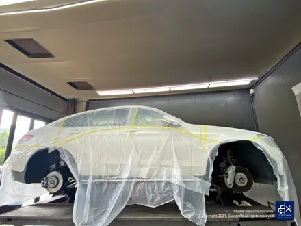 벤츠 GLC220d 휠수리 후 블랙유광 휠도색 + 레드 캘리퍼 도색 / 용인 처인구