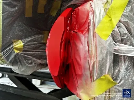 벤츠 E53 AMG 휠수리 후 블랙 실버 투톤 무광 휠도색 + 레드 캘리퍼 도색 / 용인 처인구