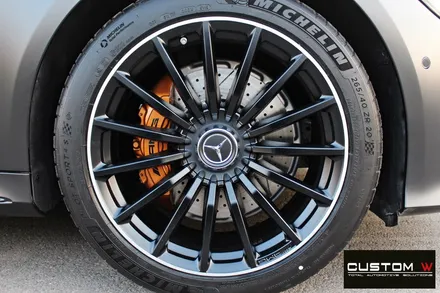 벤츠 GT43 AMG 무광 블랙실버 투톤 휠 + 골드 캘리퍼 도색 / 용인 처인구