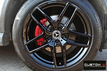 벤츠 GLE 350d 쿠페 블랙유광 휠도색 + 레드 캘리퍼 도색 / 용인 처인구