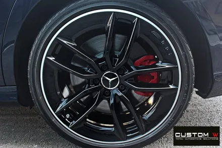 벤츠 E53 AMG 블랙실버 유광투톤 휠도색 + 레드 캘리퍼 도색 / 용인 처인구
