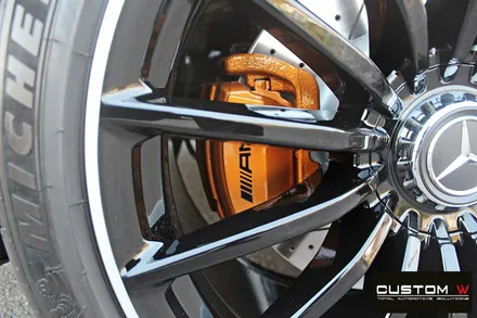 벤츠 GT43 AMG 블랙실버 유광 투톤 휠도색 + 카본 세라믹 골드 캘리퍼 도색 / 용인 처인구