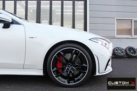 벤츠 CLS53 AMG 블랙실버 유광 투톤 휠도색 + 레드 캘리퍼 도색 / 용인 처인구