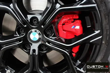 BMW X1 블랙유광 휠도색 + 레드 캘리퍼 도색 / 용인 처인구