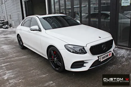벤츠 E300 AMG line 19인치 별휠 블랙유광 휠도색 + 레드 캘리퍼 도색 / 용인 처인구