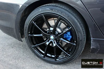 BMW G30 520d 19인치 728M 블랙유광 휠도색 + 블루 캘리퍼 도색 / 용인 처인구