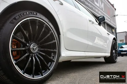 벤츠 GT43 AMG 블랙 실버 투톤 유광 휠도색 + 카본 세라믹 골드 캘리퍼 도색 / 용인 처인구