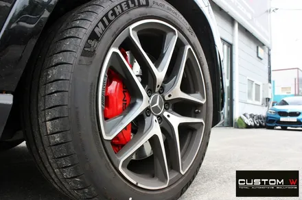벤츠 GLE53 AMG 다이아몬드 컷팅 휠복원 + 레드 캘리퍼 도색 CUSTOMW / 용인 처인구