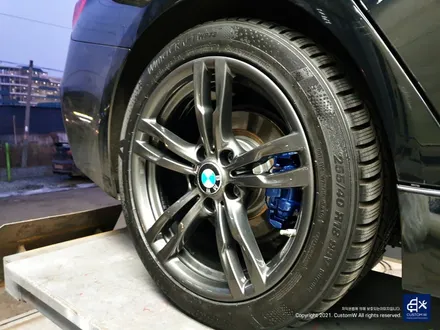 BMW 320d 휠수리 후 건메탈 휠도색 + 블루 캘리퍼 도색 / 용인 처인구