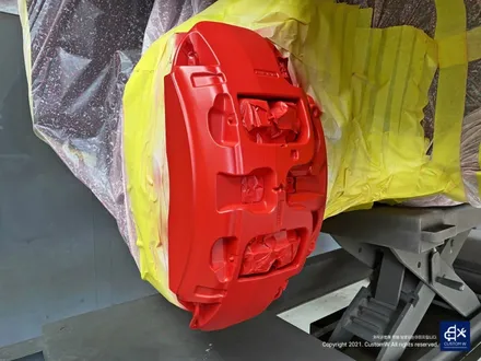 벤츠 GLE53 AMG 블랙유광 휠도색 + 레드 캘리퍼 도색 / 용인 처인구