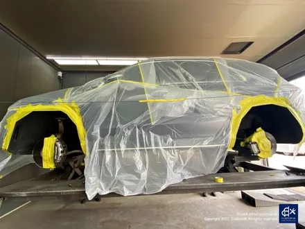 벤츠 GLE53 AMG 휠수리 후 블랙유광 휠도색 & 레드 캘리퍼 도색 / 용인 처인구