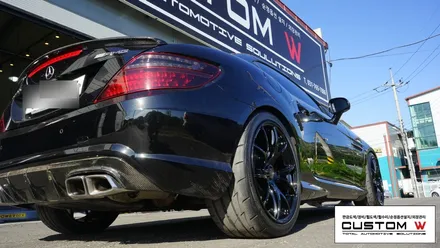 벤츠 SLK 55 AMG RAYS휠 블랙유광 휠도색, 골드 캘리퍼도색. / 용인 처인구