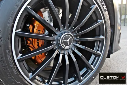 벤츠 GT43 AMG 무광 블랙실버 투톤 휠 + 골드 캘리퍼 도색 / 용인 처인구
