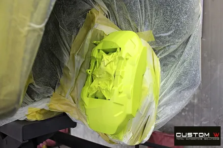 벤츠 GLC300 블랙유광 휠도색 + 분진 제거 후 애시드 그린 형광 캘리퍼 도색 / 용인 처인구