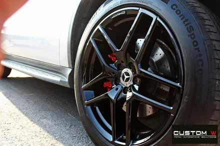 벤츠 GLE 350d 쿠페 블랙유광 휠도색 + 레드 캘리퍼 도색 / 용인 처인구