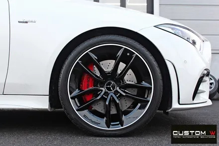벤츠 CLS53 AMG 블랙실버 유광 투톤 휠도색 + 레드 캘리퍼 도색 / 용인 처인구