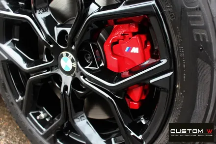 BMW X1 블랙유광 휠도색 + 레드 캘리퍼 도색 / 용인 처인구