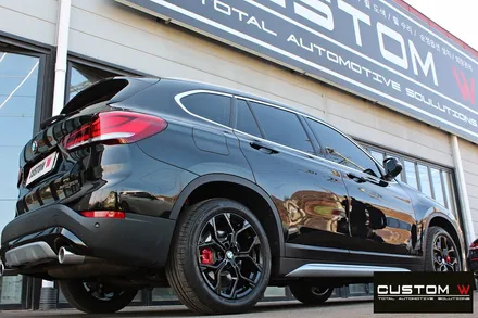 BMW X1 블랙유광 휠도색 + 레드 캘리퍼 도색 / 용인 처인구
