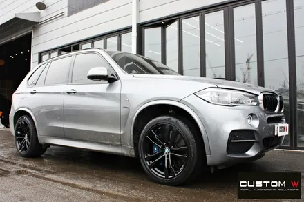 BMW X5 50d 약품 박리, 휠 상처 수리 후 블랙유광 휠도색 / 용인 처인구