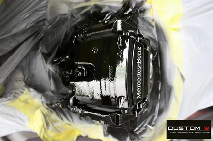 벤츠 S350d 잘못된 휠수리 도색 이력 약품 박리 및 휠 상처 수리 후 고스트 크롬 휠도색 + 블랙 캘리퍼 도색 / 용인 처인구