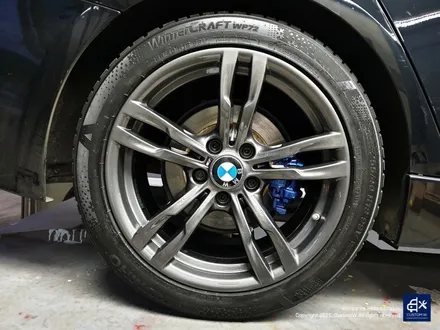 BMW 320d 휠수리 후 건메탈 휠도색 + 블루 캘리퍼 도색 / 용인 처인구