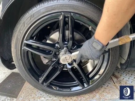 감동적인 후기글을 작성해 주신 고객분의 차량/ 벤츠 E220D 카브리올레 19인치(일명 AMG 별휠) 블랙 유광 휠도색 (feat. 보험 긴급 출동 서비스를 이용한 캐리어 카 입출고) / 용인 처인구