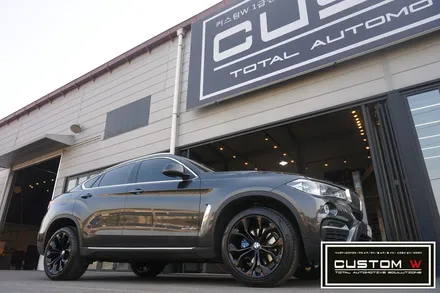 BMW X6 20인치 휠상처 수리후  블랙 유광 휠도색 , 캘리퍼 도색. 커스텀W / 용인 처인구