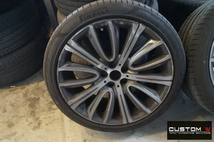 BMW G12 750LI 휠상처 수리 후, 고스트 크롬 휠도색 그리고 지저분한 캘리퍼 분진 / 부식 녹 제거후,  깔끔하게 캘리퍼 도색 까지.! / 용인 처인구