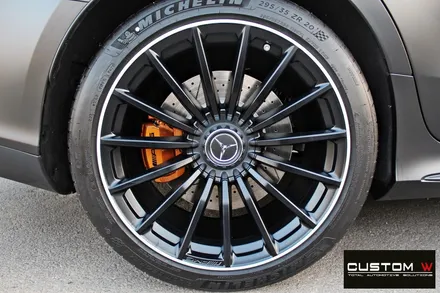 벤츠 GT43 AMG 무광 블랙실버 투톤 휠 + 골드 캘리퍼 도색 / 용인 처인구