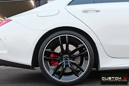 벤츠 CLS53 AMG 블랙실버 유광 투톤 휠도색 + 레드 캘리퍼 도색 / 용인 처인구