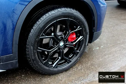 BMW X1 블랙유광 휠도색 + 레드 캘리퍼 도색 / 용인 처인구