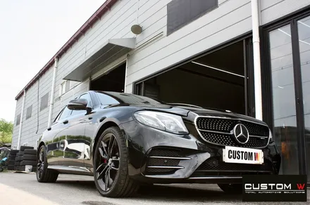 벤츠 E53 AMG 블랙유광 휠도색 + 레드 캘리퍼 도색 / 용인 처인구