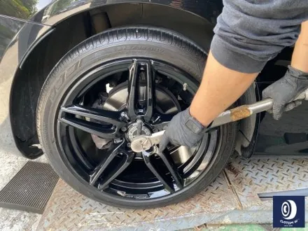 감동적인 후기글을 작성해 주신 고객분의 차량/ 벤츠 E220D 카브리올레 19인치(일명 AMG 별휠) 블랙 유광 휠도색 (feat. 보험 긴급 출동 서비스를 이용한 캐리어 카 입출고) / 용인 처인구