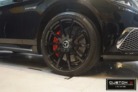 벤츠 S63 AMG 스포티한 블랙유광 휠도색, 레드 캘리퍼도색. 에어발란스,이오나이저. / 용인 처인구