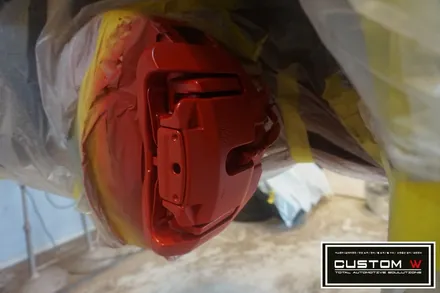 BMW E92 M3 잘못된 휠수리도색이력 박리후, 블랙유광 휠도색 그리고 레드 캘리퍼도색 작업까지.! 커스텀W / 용인 처인구