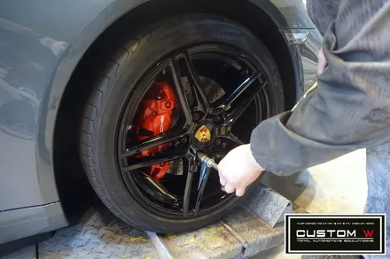 포르쉐 911 카레라 991 MK2 블랙유광 휠도색 , 레드 캘리퍼 도색. 커스텀W CUSTOM W / 용인 처인구