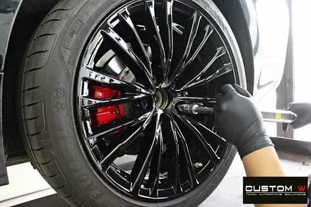 BMW 신형 3시리즈 G20 320d 블랙유광 휠도색 + 레드 캘리퍼 도색 / 용인 처인구