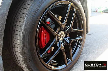 벤츠 GLE 350d 쿠페 블랙유광 휠도색 + 레드 캘리퍼 도색 / 용인 처인구