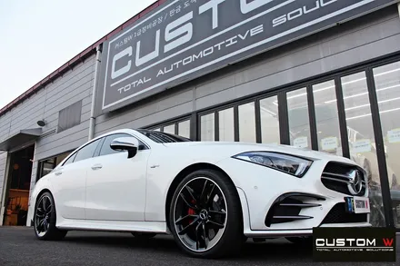 벤츠 CLS53 AMG 블랙실버 유광 투톤 휠도색 + 레드 캘리퍼 도색 / 용인 처인구