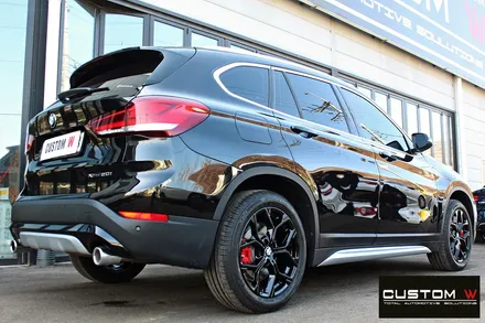 BMW X1 블랙유광 휠도색 + 레드 캘리퍼 도색 / 용인 처인구