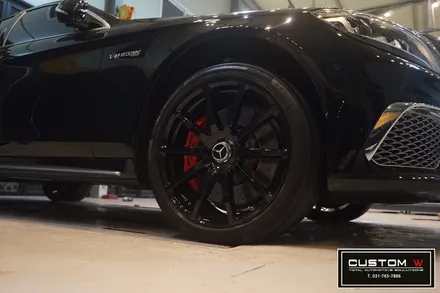 벤츠 S63 AMG 스포티한 블랙유광 휠도색, 레드 캘리퍼도색. 에어발란스,이오나이저. / 용인 처인구