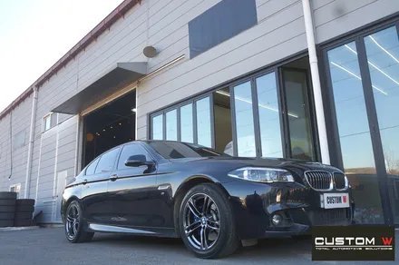 BMW F10 530D 고스트크롬 휠도색(휠굴절수리) + 블루 캘리퍼 도색 / 용인 처인구