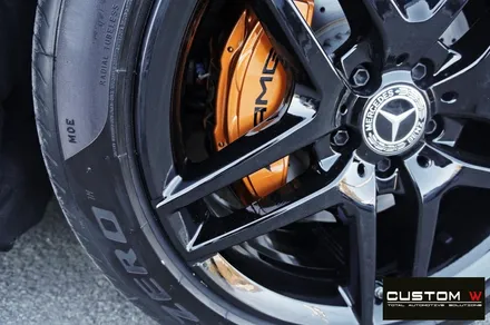 벤츠 S350D 블랙유광 휠도색 + 골드 캘리퍼 도색 / 용인 처인구