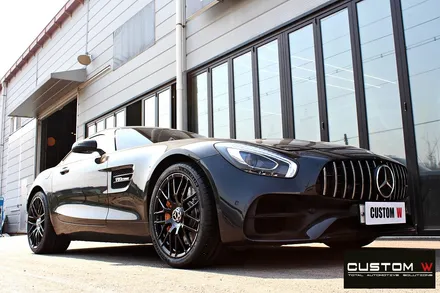 벤츠 GT AMG 쿠페 정확한 공정으로 블랙유광 휠 도색, 골드 캘리퍼 도색 / 용인 처인구