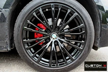 BMW 신형 3시리즈 G20 320d 블랙유광 휠도색 + 레드 캘리퍼 도색 / 용인 처인구
