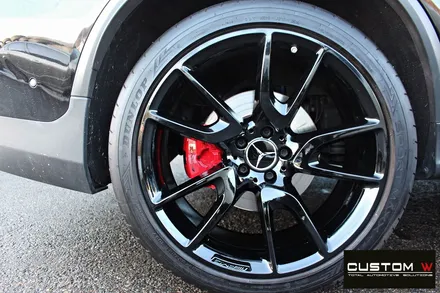 벤츠 GLC43 AMG 블랙유광 휠도색 + 레드 캘리퍼 도색 / 용인 처인구