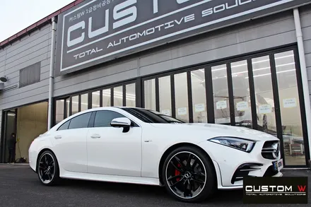 벤츠 CLS53 AMG 블랙실버 유광 투톤 휠도색 + 레드 캘리퍼 도색 / 용인 처인구
