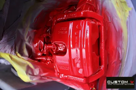 벤츠 E53 AMG 블랙 실버 투톤 유광 휠도색 + 레드 캘리퍼 도색 / 용인 처인구
