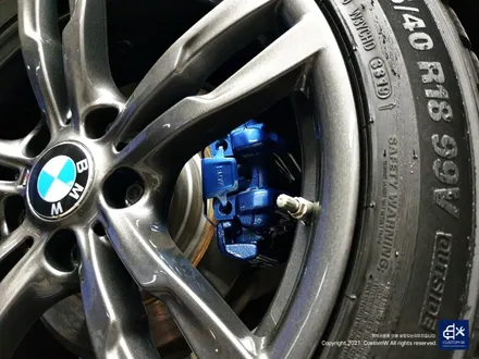 BMW 320d 휠수리 후 건메탈 휠도색 + 블루 캘리퍼 도색 / 용인 처인구